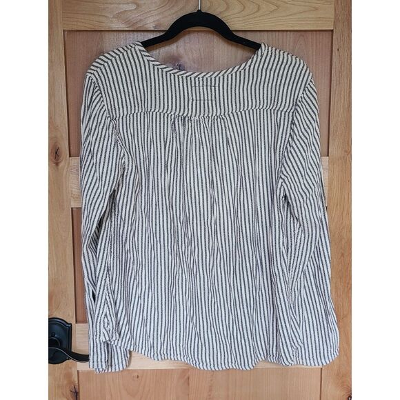 Current/Elliott Striped Peasant Cottagecore Sz 3 (LARGE) Blouse Top Long Sleeve - Picture 2 of 6